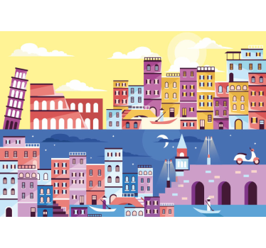 Tapet mural zi și noapte italia - TenStickers