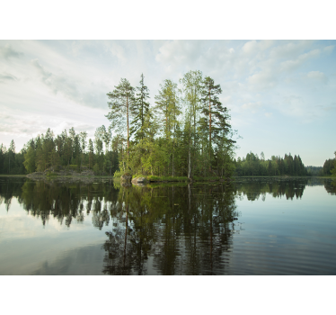 Picturi murale peisaj lac insulă finlandeză - TenStickers
