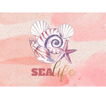 Fototapet mare scoici și stele de mare - TenStickers