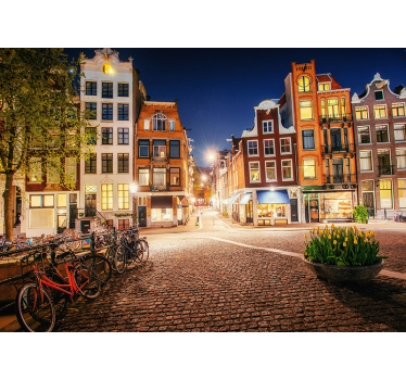 Fotomural amsterdam strada fermecătoare din amsterdam - TenStickers