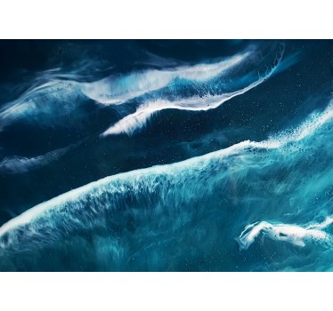 Valuri de mare în tonuri de acuarelă mural de perete sub mural de - TenStickers
