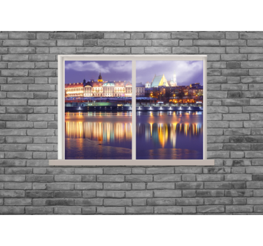 Fototapet de oraș iluminare nocturnă urbană - TenStickers