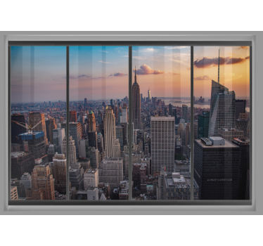 Fereastră new york cu vederi tapet mural new york - TenStickers
