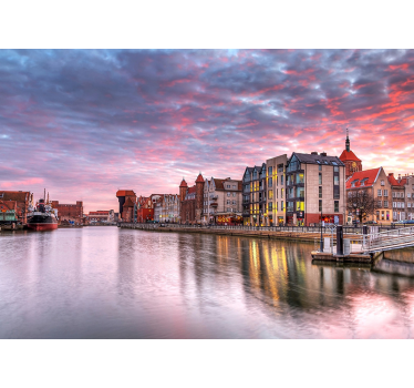 Fototapet de oraș apus la portul gdansk - TenStickers