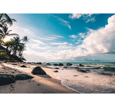 Fototapet mare apus de soare pe plajă tropicală - TenStickers