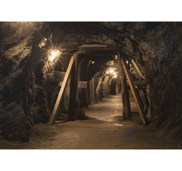 Fototapet peisaje vedere tunel de peșteră - TenStickers