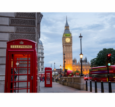 Mural de perete cabină telefonică oraș londra - TenStickers