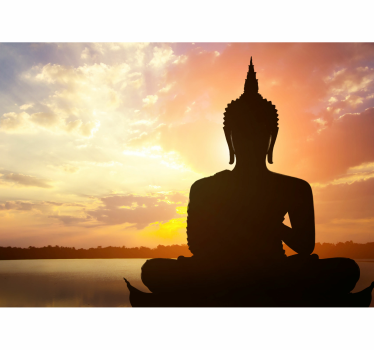 Fototapet buddha silueta buddha la apus - TenStickers