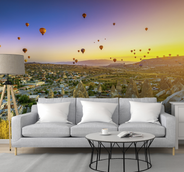 Baloane cu aer cald peste tapet mural cappadocia - TenStickers
