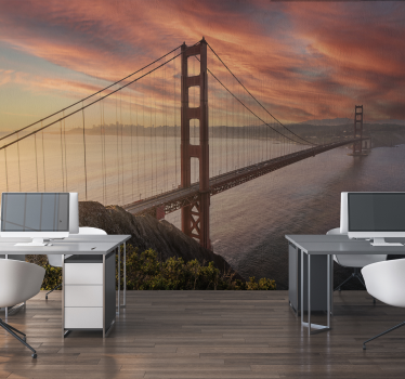 Birouri fototapet podul Golden Gate - TenStickers