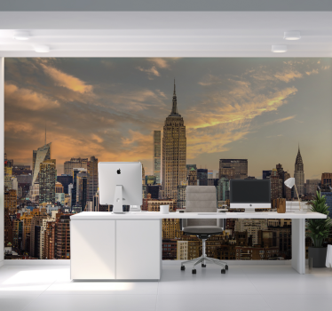 Birouri fototapet silueta orașului New York - TenStickers