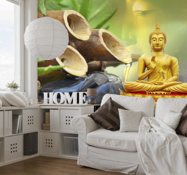 Buddha de aur cu caracteristică de apă murală buddha - TenStickers