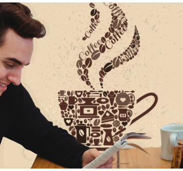 Cafea timp cana de icoane tapet mural - TenStickers