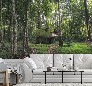 Casă în mijlocul pădurii foto wallmural - TenStickers