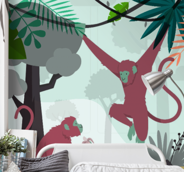 Culori pastelate jungla design mural - TenStickers