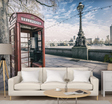 Mural telefonic de telefon roșu la londra - TenStickers