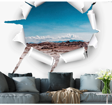 Desen animat de perete rupt cu fototapetpersonalizate - TenStickers