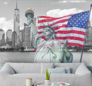 Drapel american new york horizont mural - TenStickers