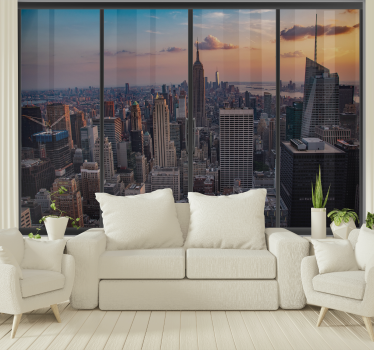 Fereastră new york cu vederi tapet mural new york - TenStickers