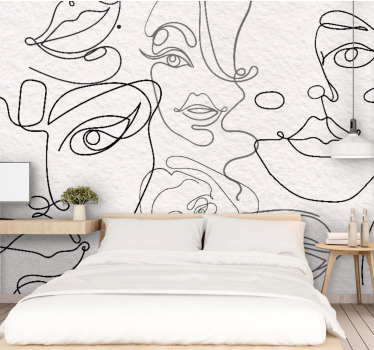 Fețe minimaliste lineart căsătorie imagine de fundal - TenStickers