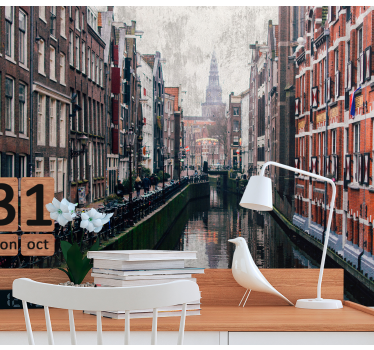 Fotomural amsterdam vedere asupra canalelor - TenStickers