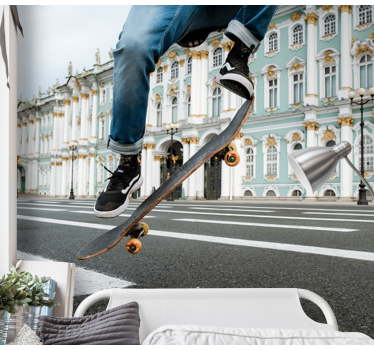Fotomuraluri cu alte orașe și țări skateboarder în mișcare - TenStickers