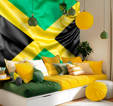 Fotomuraluri cu alte orașe și țări steag jamaican - TenStickers