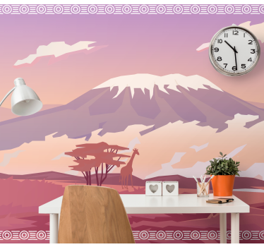 Fototapet african atmosferă pictată de savană - TenStickers