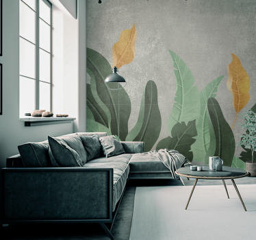 Fototapet camera de zi plante pe beton - TenStickers
