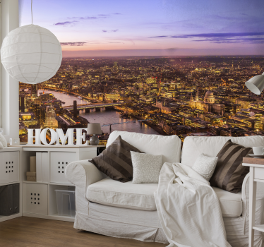 Fototapet camera de zi scena amurgului aerian din londra - TenStickers