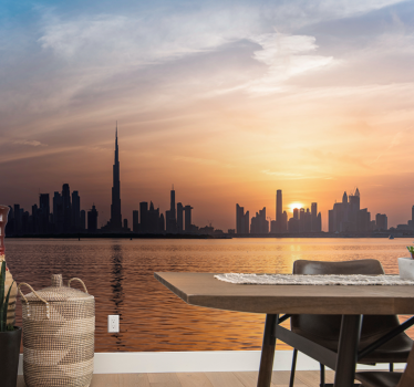 Fototapet de oraș apus de soare dubai - TenStickers
