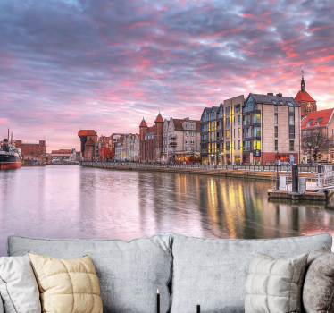 Fototapet de oraș apus la portul gdansk - TenStickers