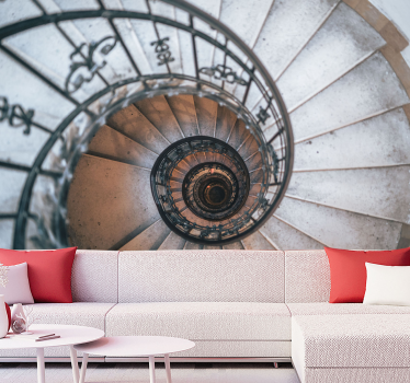 Fototapet de oraș cu design de scară spiralată - TenStickers