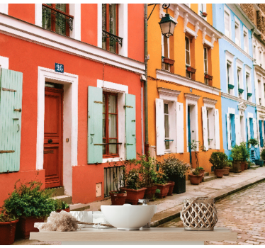 Fototapet de oraș fațade pariziene colorate - TenStickers