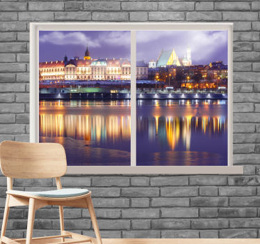 Fototapet de oraș iluminare nocturnă urbană - TenStickers