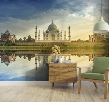Fototapet de oraș imagine oglindă taj mahal - TenStickers