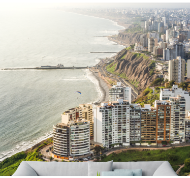 Fototapet de oraș orizontul orașului de coastă - TenStickers