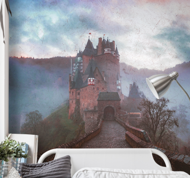 Fototapet de oraș peisaj cu castel mistic - TenStickers