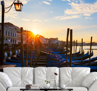 Fototapet de oraș peisaj de apus venetian - TenStickers