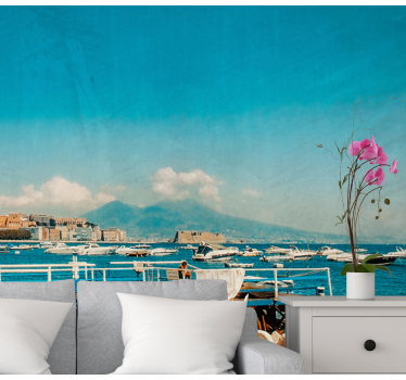 Fototapet de oraș perspectivă asupra litoralului din napoli - TenStickers