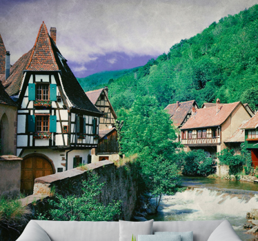Fototapet de oraș pitoresc sat fluvial - TenStickers