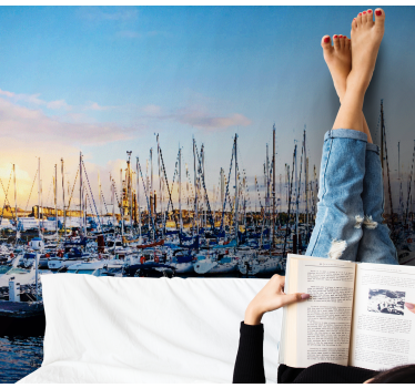 Fototapet de oraș port cu catarge - TenStickers