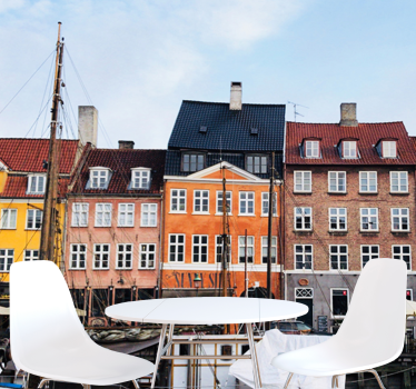 Fototapet de oraș priveliște canal din copenhaga - TenStickers