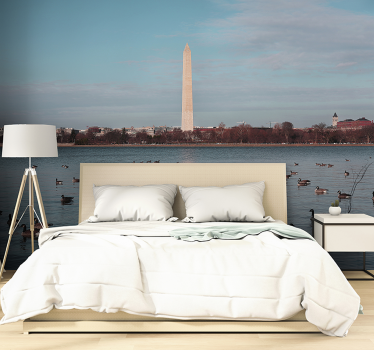 Fototapet de oraș reflexie monument washington - TenStickers