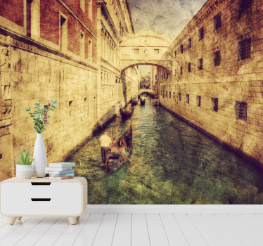 Fototapet de oraș scenă de canal venețian - TenStickers