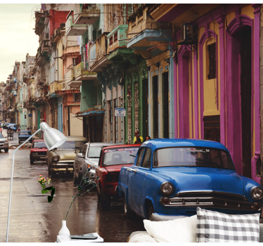 Fototapet de oraș scenă stradală din havana - TenStickers