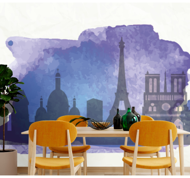 Fototapet de oraș silueta orizontului parisului - TenStickers