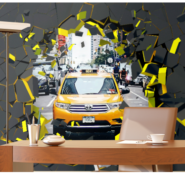 Fototapet de oraș taxi galben din new york - TenStickers