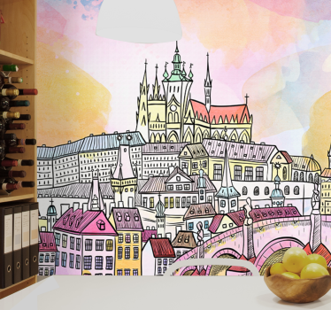 Fototapet de oraș vedere de la castelul praga - TenStickers
