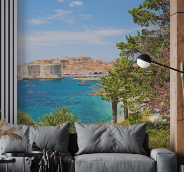Fototapet de oraș vedere la coasta din dubrovnik - TenStickers